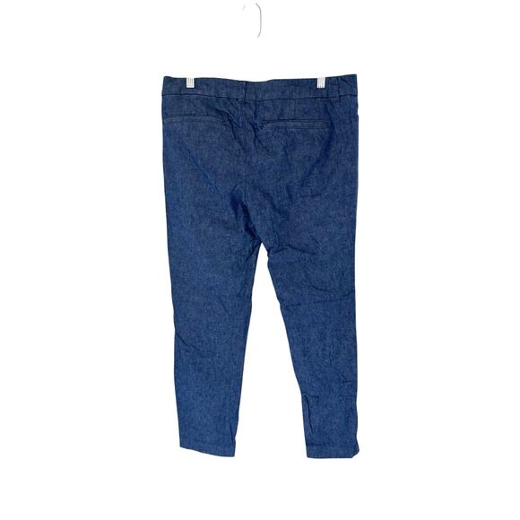 Old Navy Blue Chambray Office Work Business Mid-Rise Pixie Dress Pants Size 10 - Picture 6 of 10